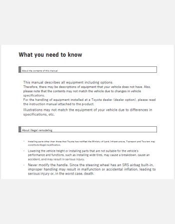 toyota vanguard 2010-2011 owners manual in english